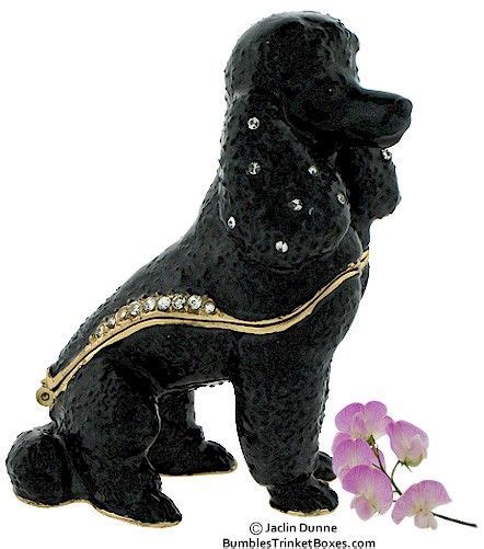 Vintage Brass POODLE Trinket Box 